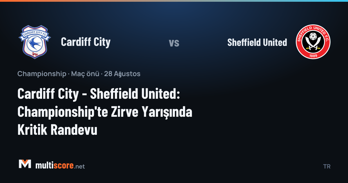 Cardiff City ve Sheffield United oyuncuları Championship maçı için sahada