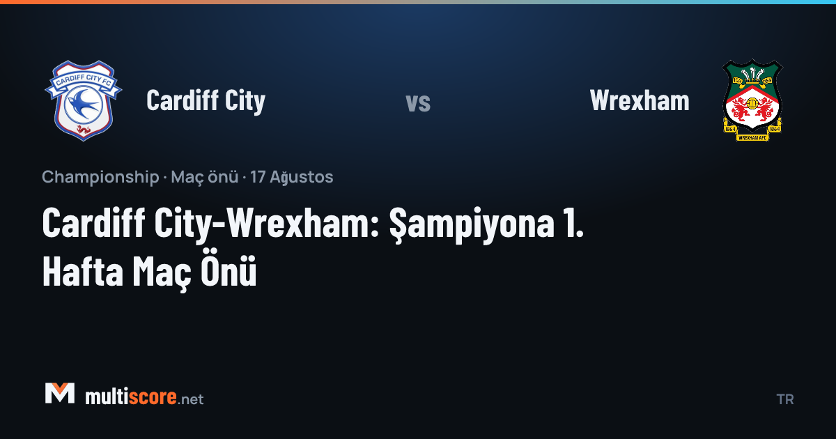 Cardiff City ve Wrexham oyuncuları Championship maçında