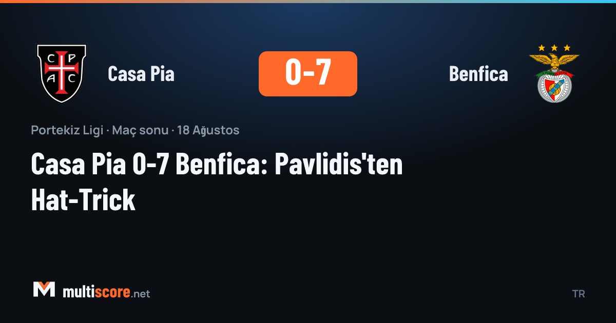 Vangelis Pavlidis Casa Pia'ya karşı hat-trick yaptı
