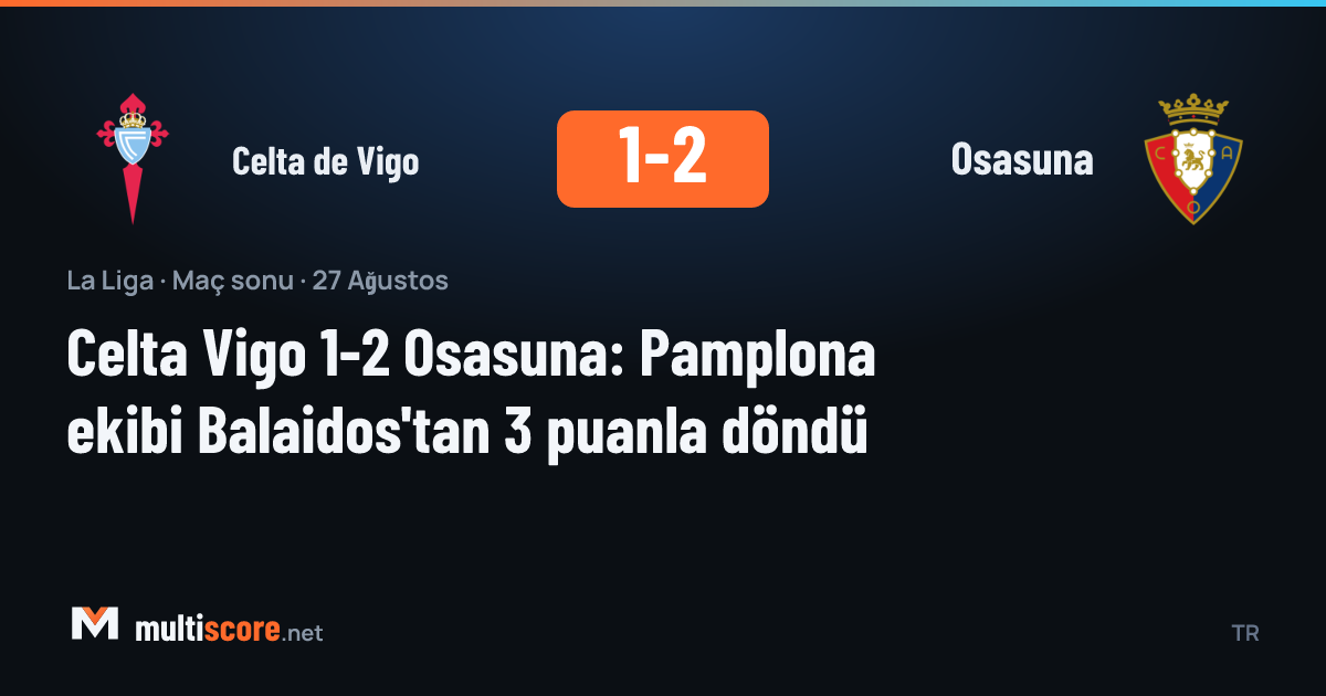 Celta Vigo - Osasuna La Liga maçından bir görüntü