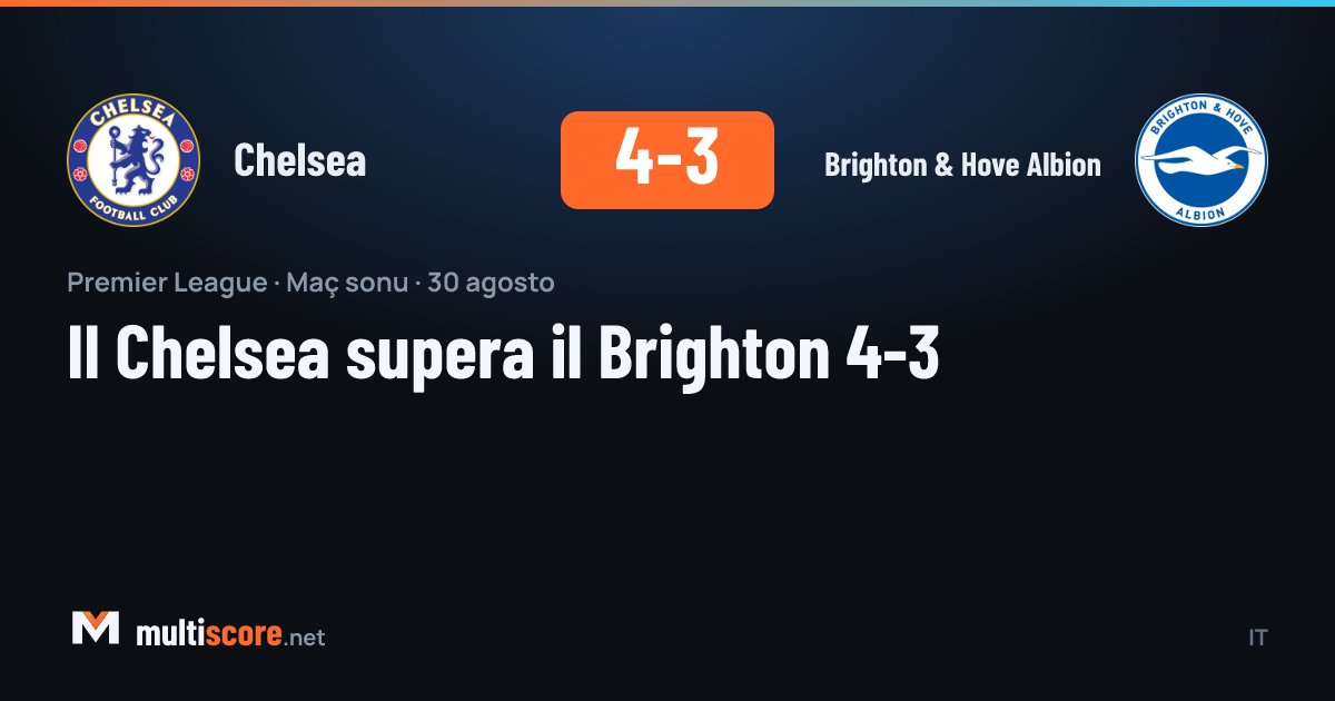 Chelsea - Brighton & Hove Albion Premier League maçı