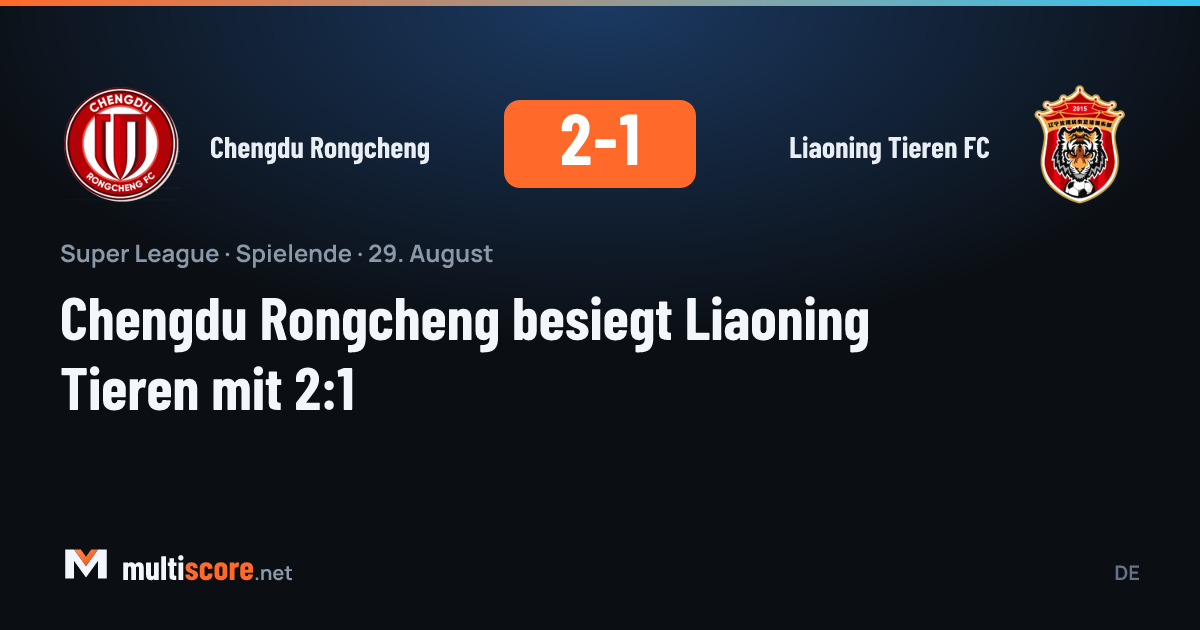 Chengdu Rongcheng - Liaoning Tieren FC maçından bir kare