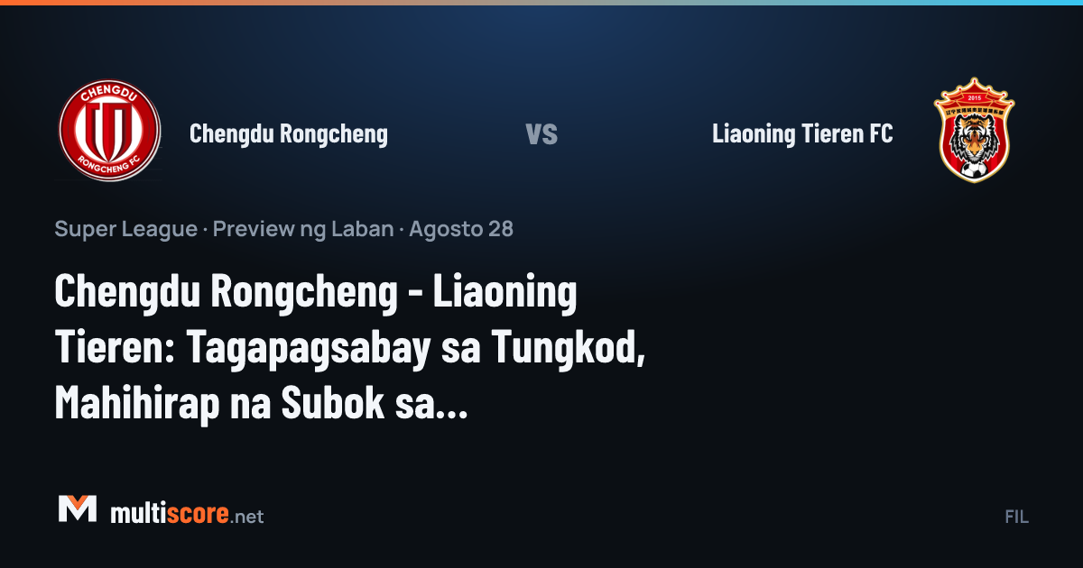 Chengdu Rongcheng - Liaoning Tieren FC