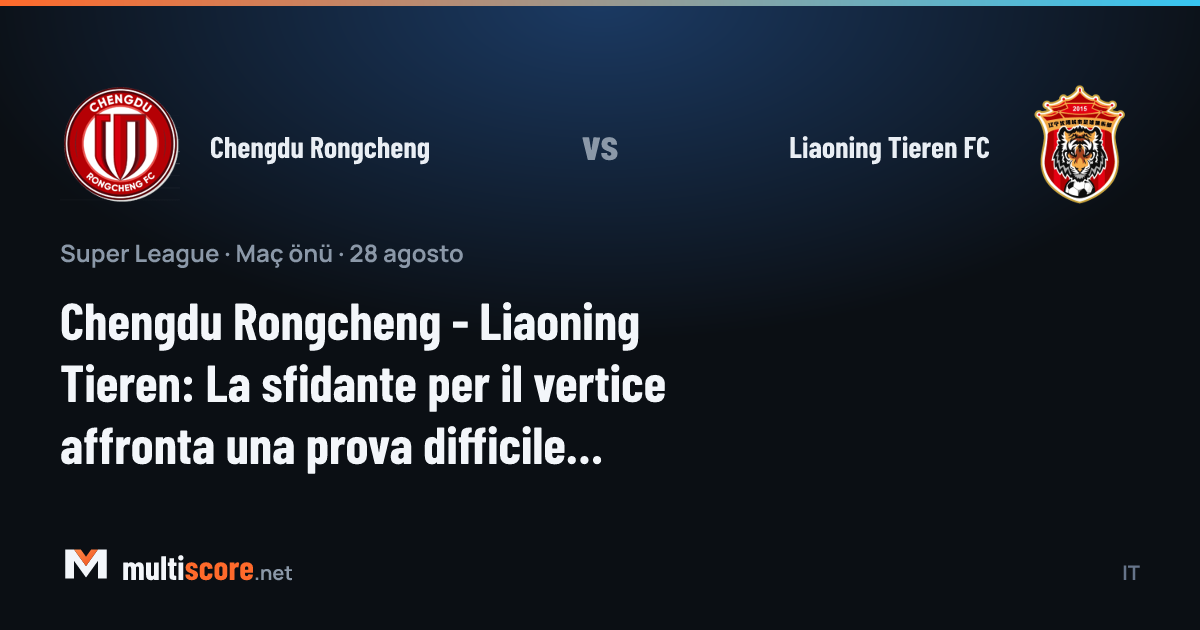 Chengdu Rongcheng - Liaoning Tieren FC