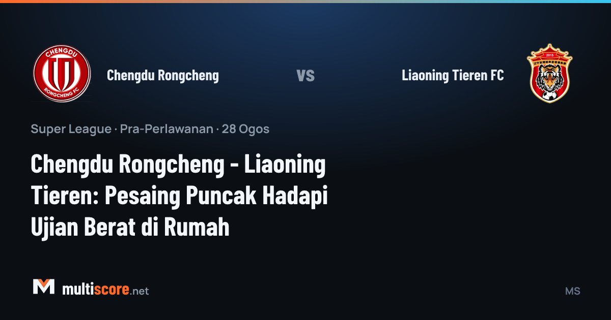 Chengdu Rongcheng - Liaoning Tieren FC