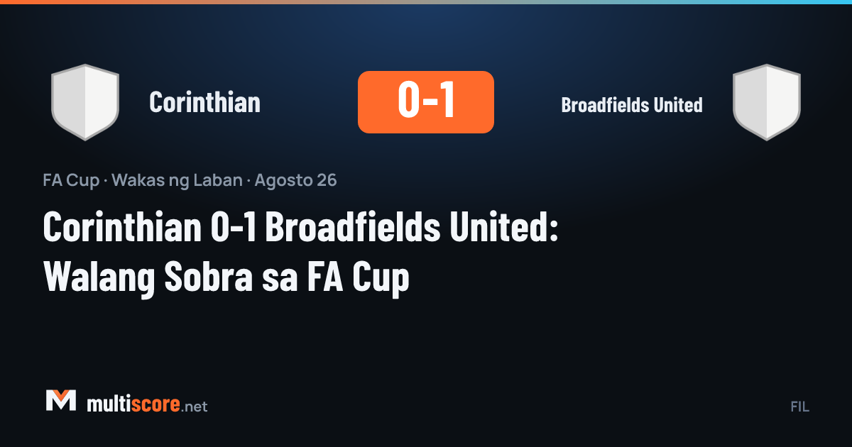 Corinthian - Broadfields United