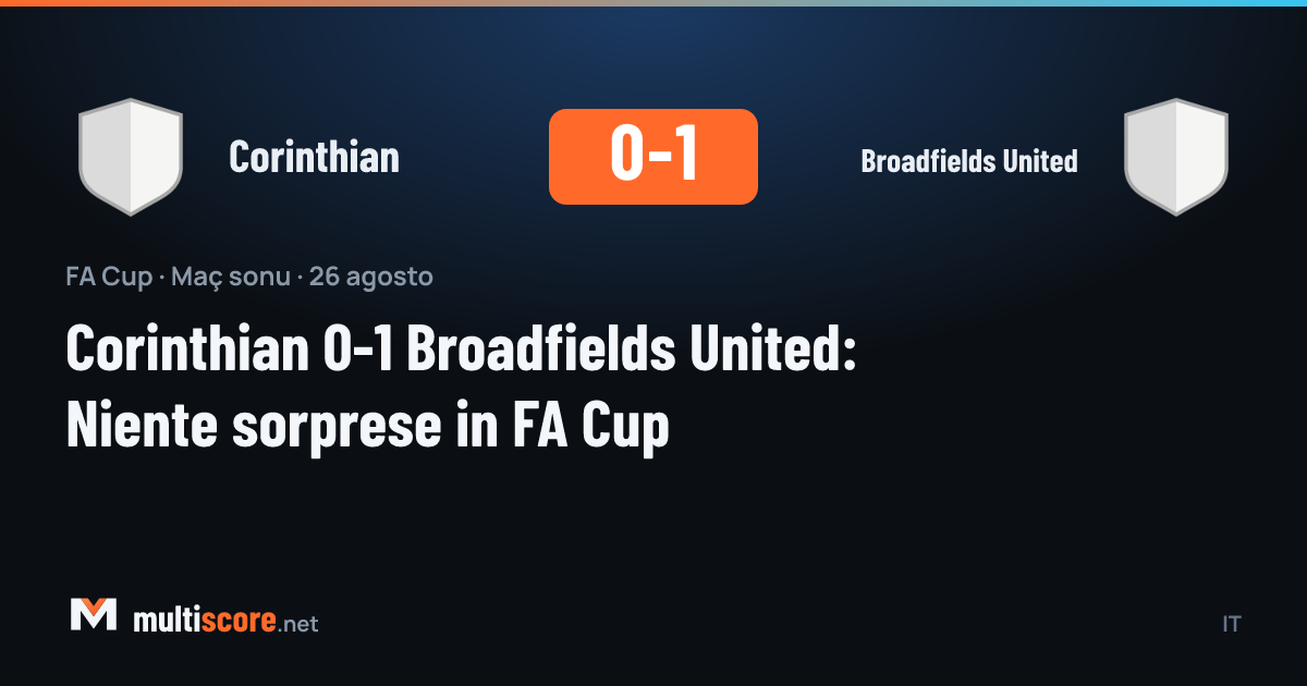 Corinthian - Broadfields United