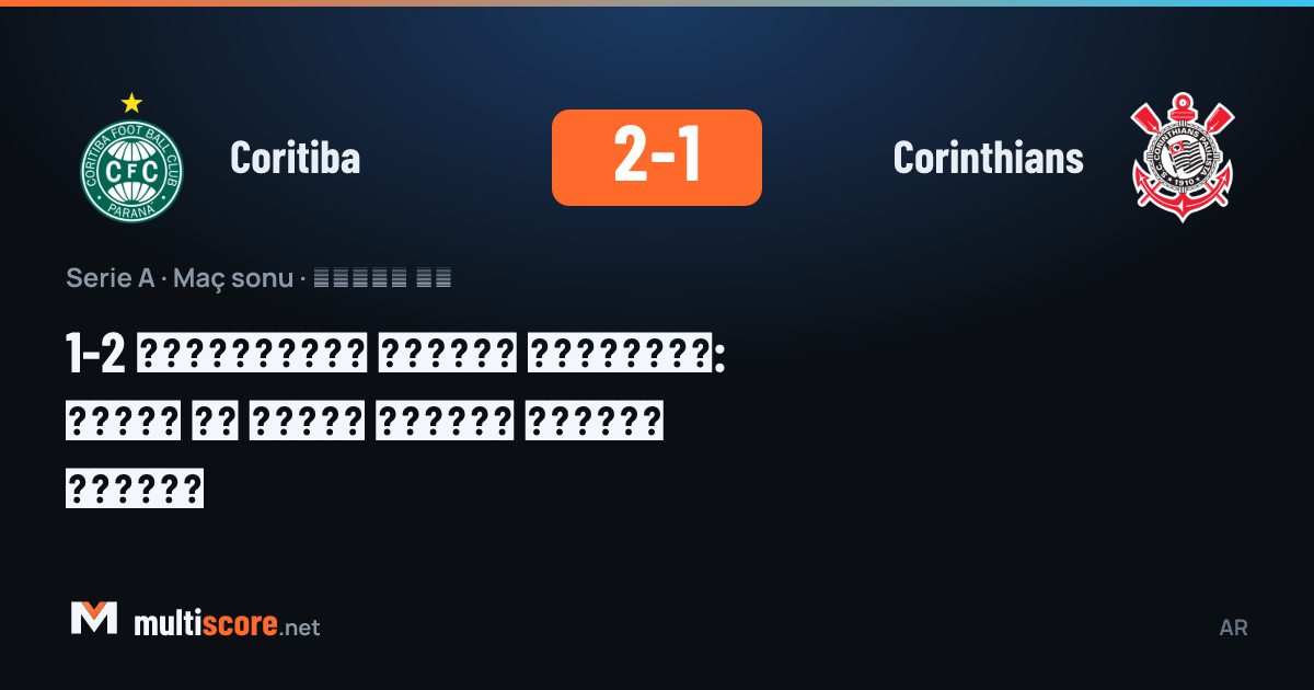 Coritiba ile Corinthians arasındaki Serie A maçından bir kare