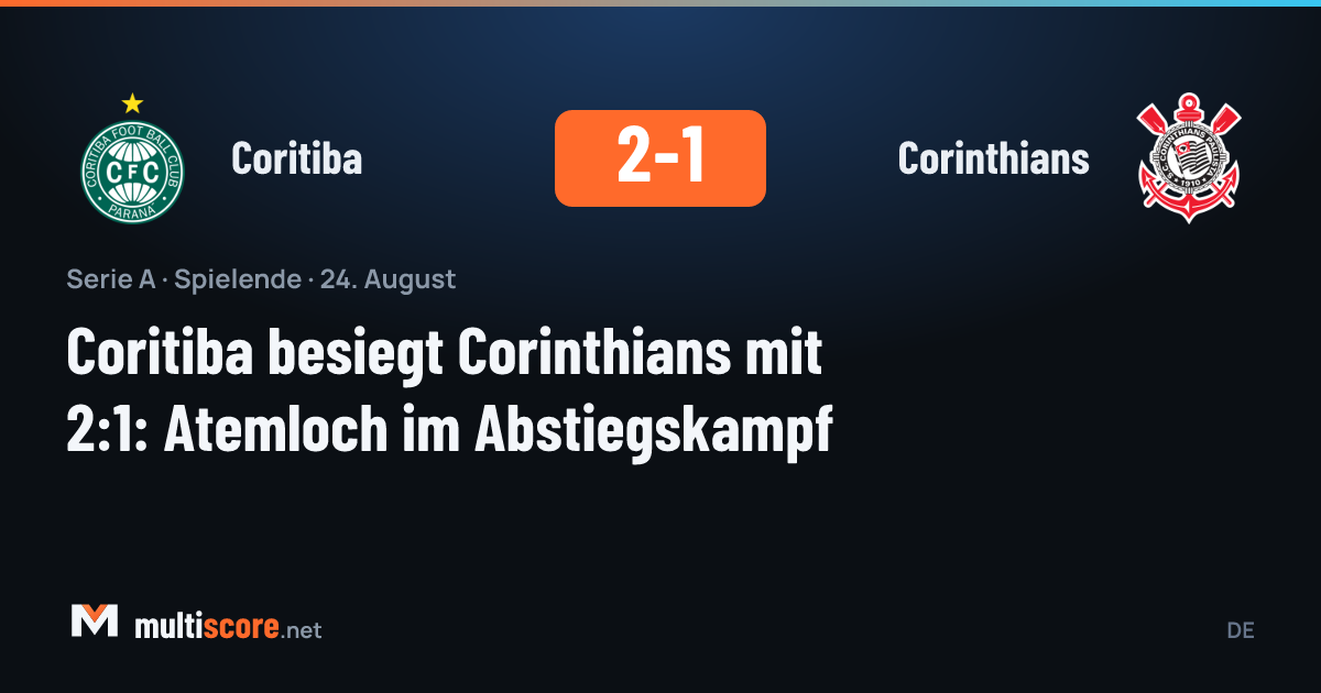 Coritiba ile Corinthians arasındaki Serie A maçından bir kare
