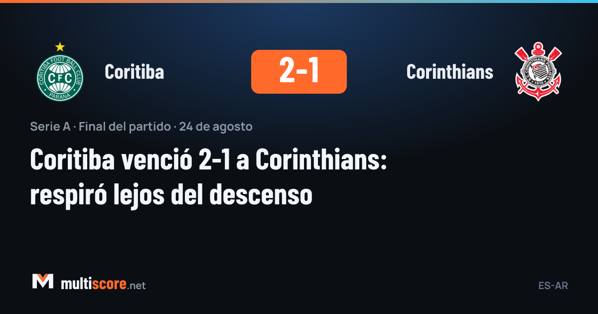 Coritiba ile Corinthians arasındaki Serie A maçından bir kare