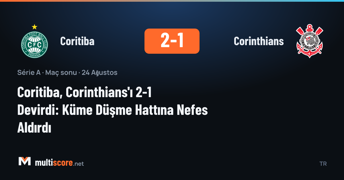 Coritiba ile Corinthians arasındaki Serie A maçından bir kare