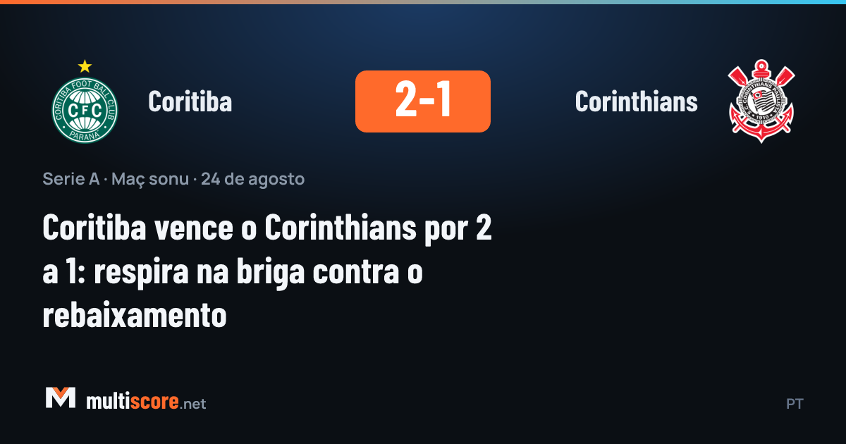 Coritiba ile Corinthians arasındaki Serie A maçından bir kare