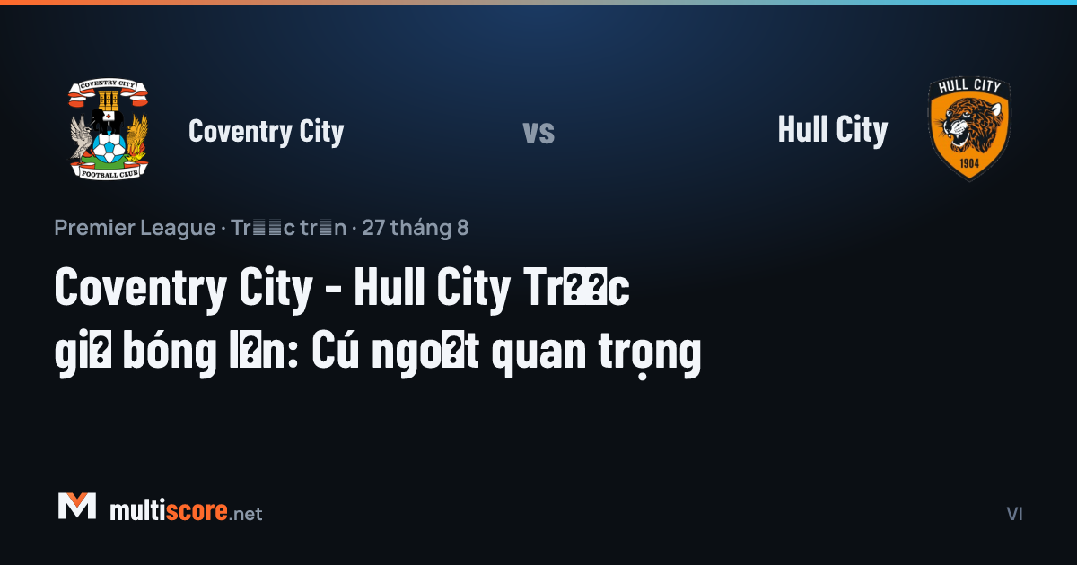 Coventry City - Hull City