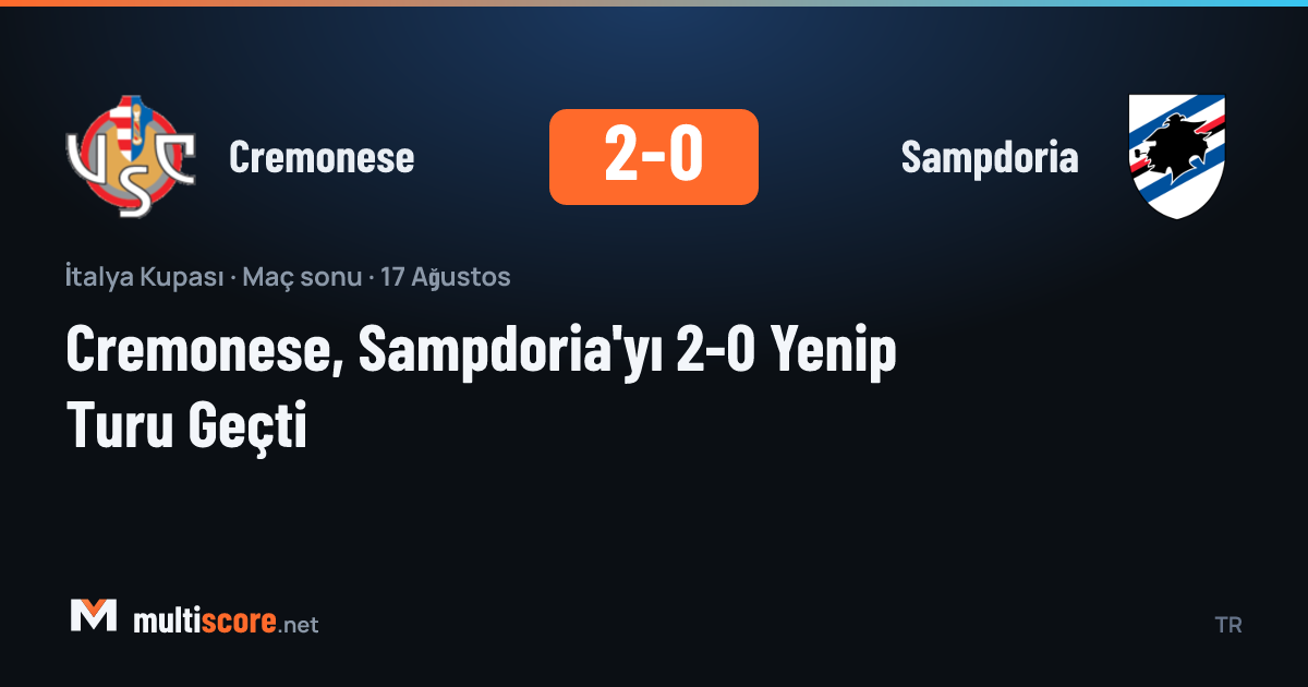 Cremonese oyuncuları Sampdoria karşısında gol sevinci yaşıyor