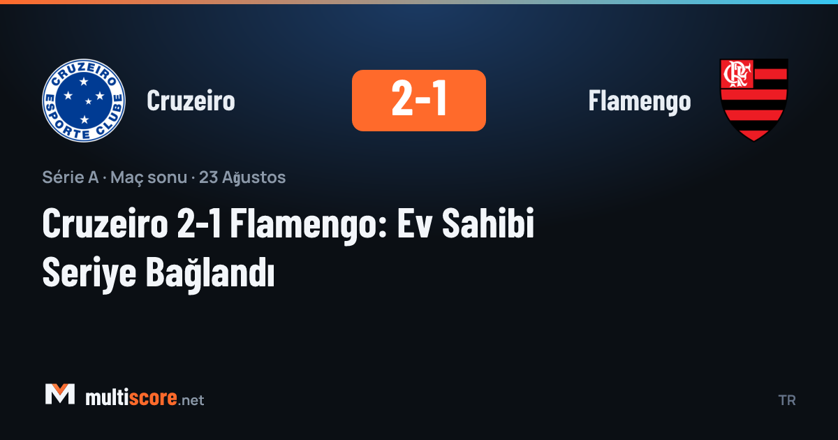 Cruzeiro ve Flamengo oyuncuları Serie A maçında mücadele ediyor