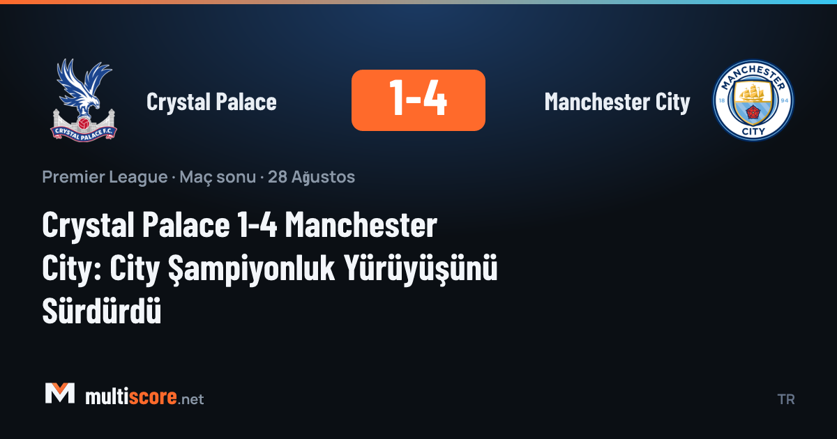Crystal Palace ve Manchester City oyuncuları Premier League maçında mücadele ediyor
