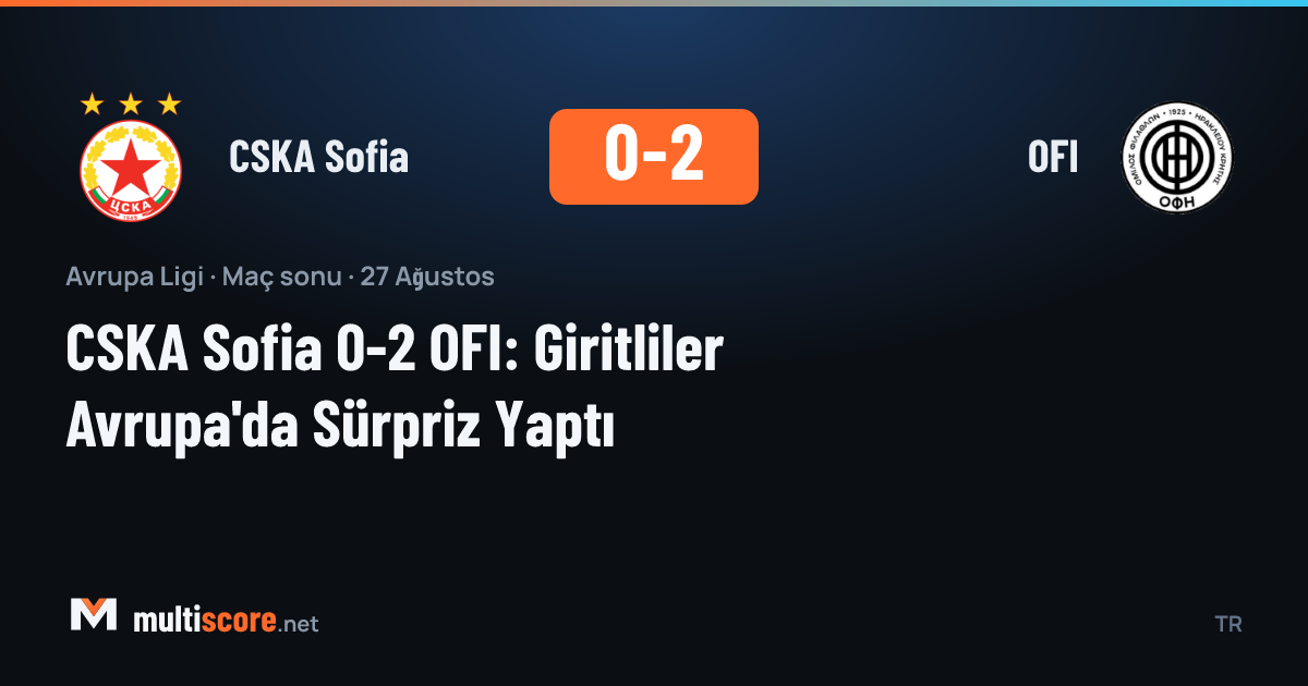 CSKA Sofia ve OFI oyuncularının mücadelesi