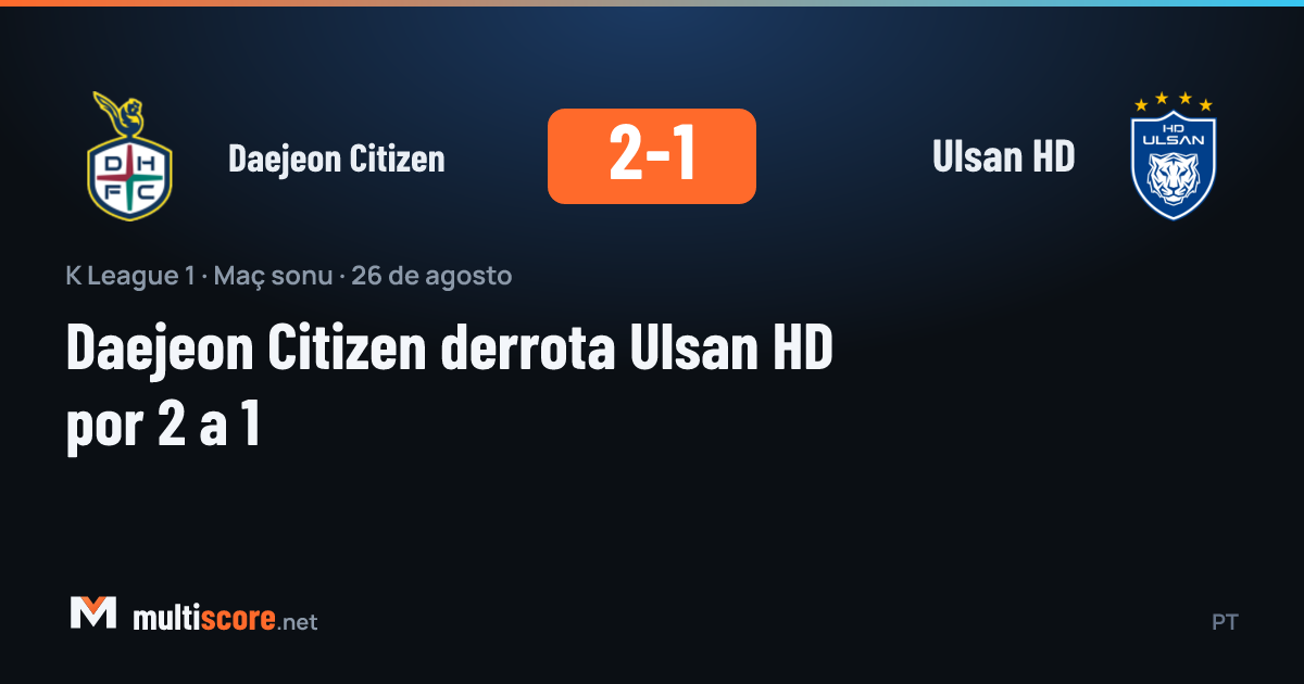 Daejeon Citizen ve Ulsan HD oyuncuları K League 1 maçında mücadele ediyor