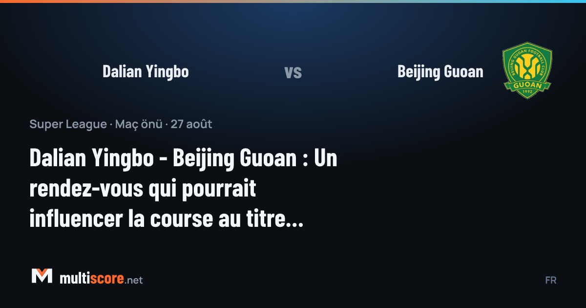 Dalian Yingbo - Beijing Guoan maç önü görseli