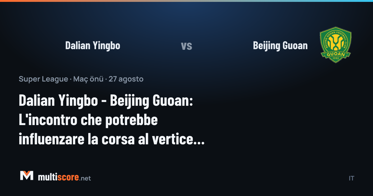 Dalian Yingbo - Beijing Guoan maç önü görseli