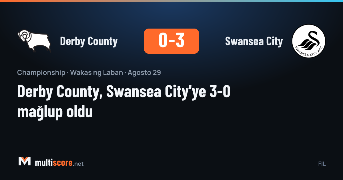 Derby County - Swansea City Championship maçı