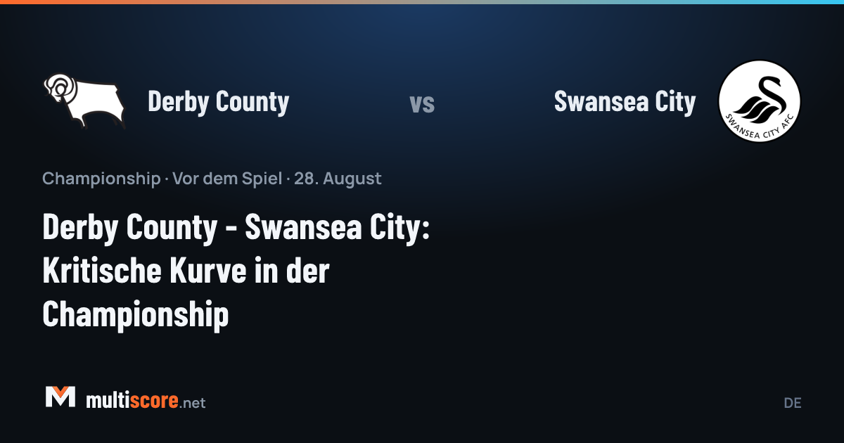 Derby County ve Swansea City oyuncuları Championship maçında mücadele ederken