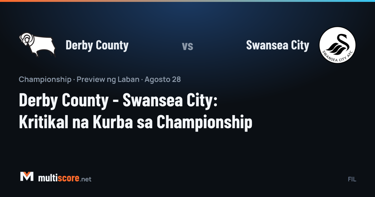Derby County ve Swansea City oyuncuları Championship maçında mücadele ederken