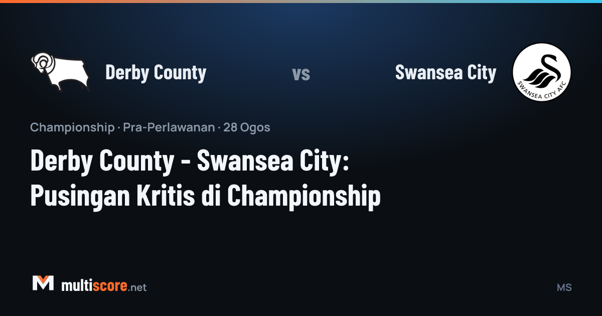 Derby County ve Swansea City oyuncuları Championship maçında mücadele ederken