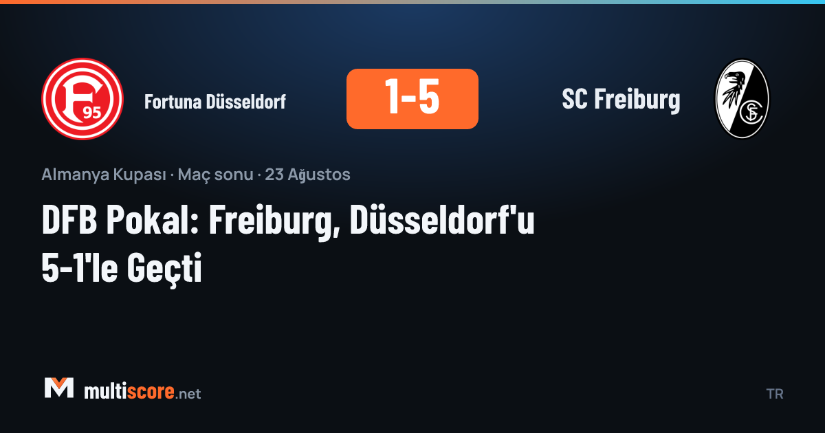 SC Freiburg oyuncuları, Fortuna Düsseldorf karşısında attıkları gollerin ardından seviniyor