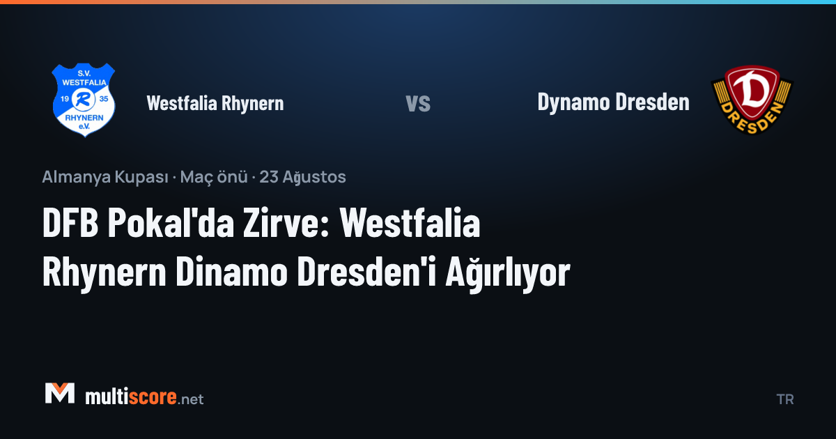 Westfalia Rhynern - Dynamo Dresden DFB Pokal maç önizleme