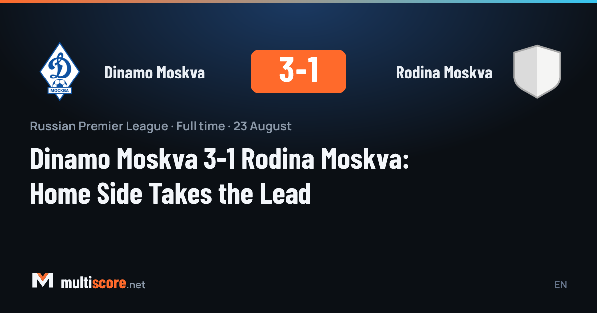Dinamo Moskva ve Rodina Moskva oyuncuları sahada mücadele ediyor