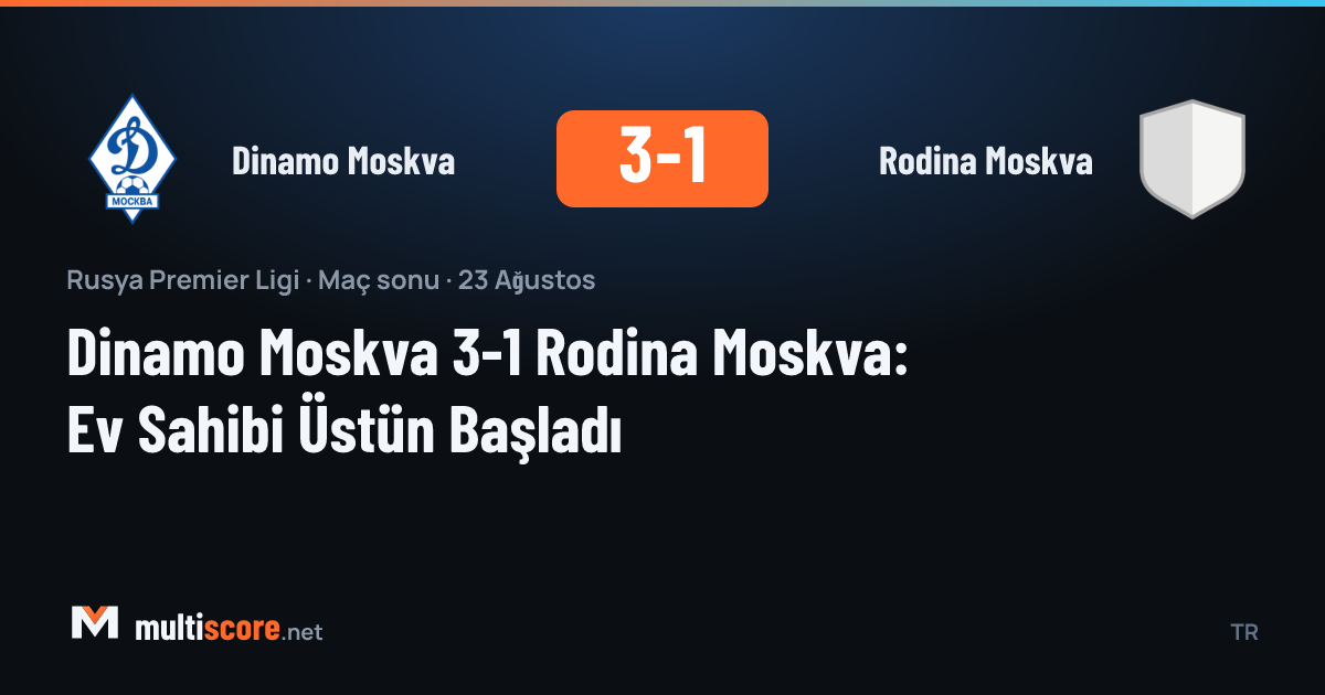 Dinamo Moskva ve Rodina Moskva oyuncuları sahada mücadele ediyor