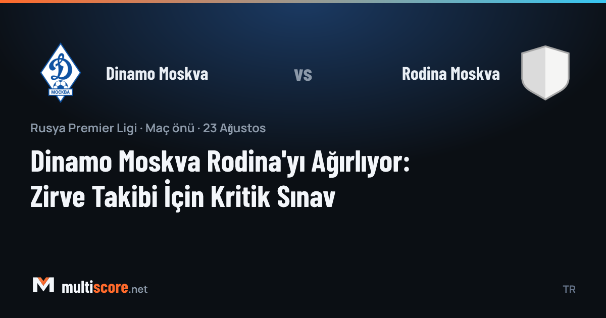 Dinamo Moskva ve Rodina Moskva takımlarının maç önü görseli