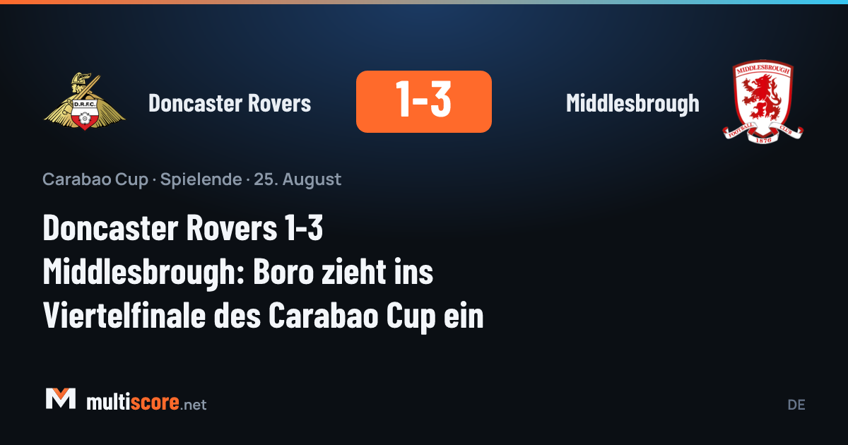Doncaster Rovers - Middlesbrough Carabao Cup maçı