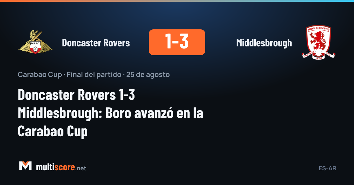 Doncaster Rovers - Middlesbrough Carabao Cup maçı