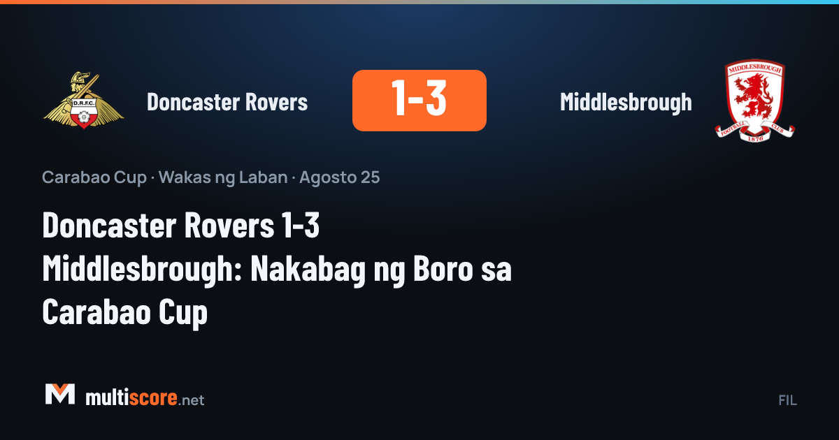 Doncaster Rovers - Middlesbrough Carabao Cup maçı