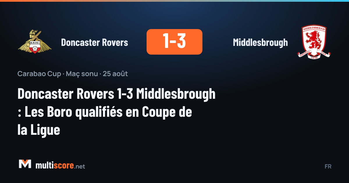 Doncaster Rovers - Middlesbrough Carabao Cup maçı