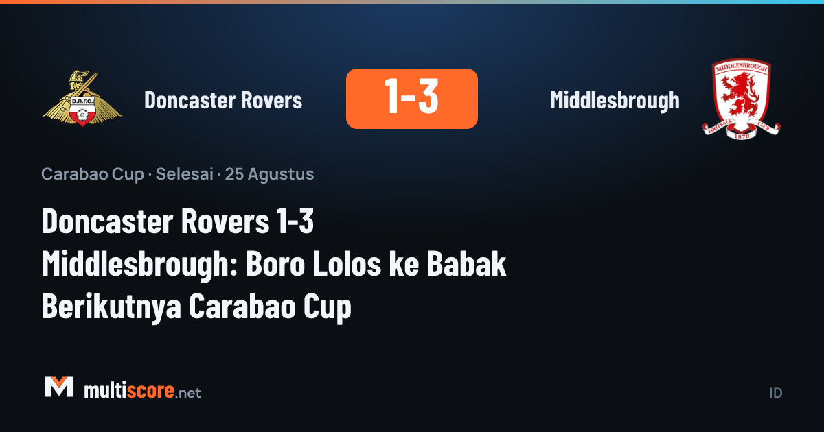 Doncaster Rovers - Middlesbrough Carabao Cup maçı
