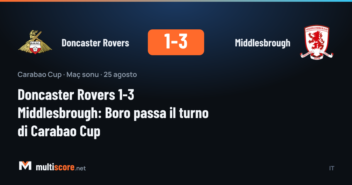 Doncaster Rovers - Middlesbrough Carabao Cup maçı