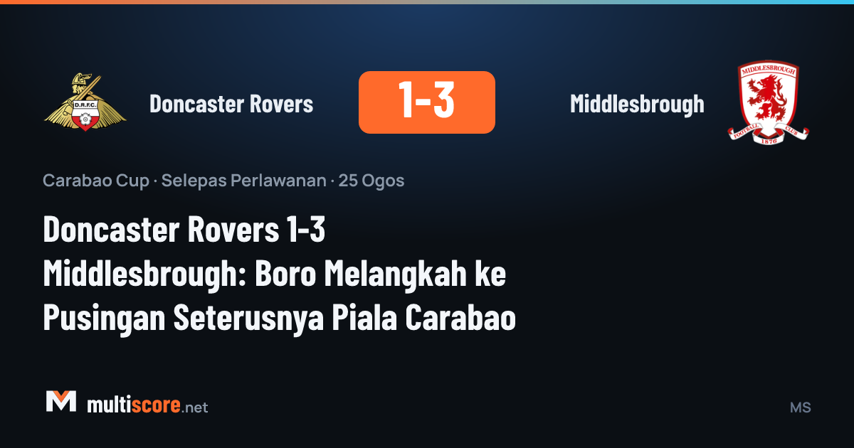 Doncaster Rovers - Middlesbrough Carabao Cup maçı