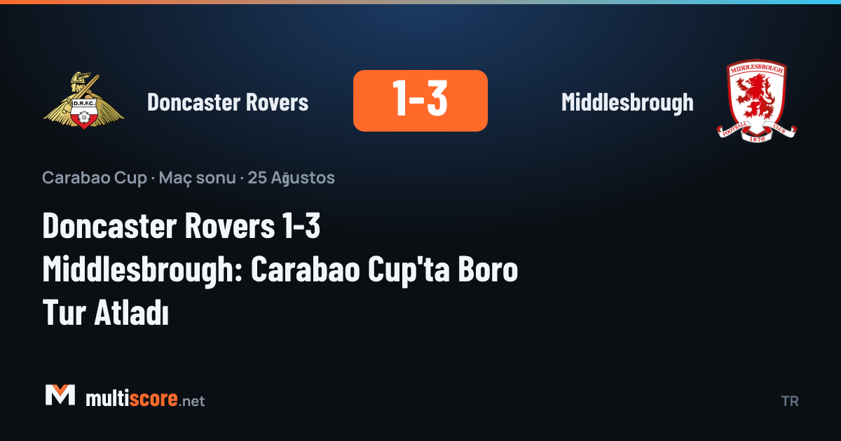 Doncaster Rovers - Middlesbrough Carabao Cup maçı