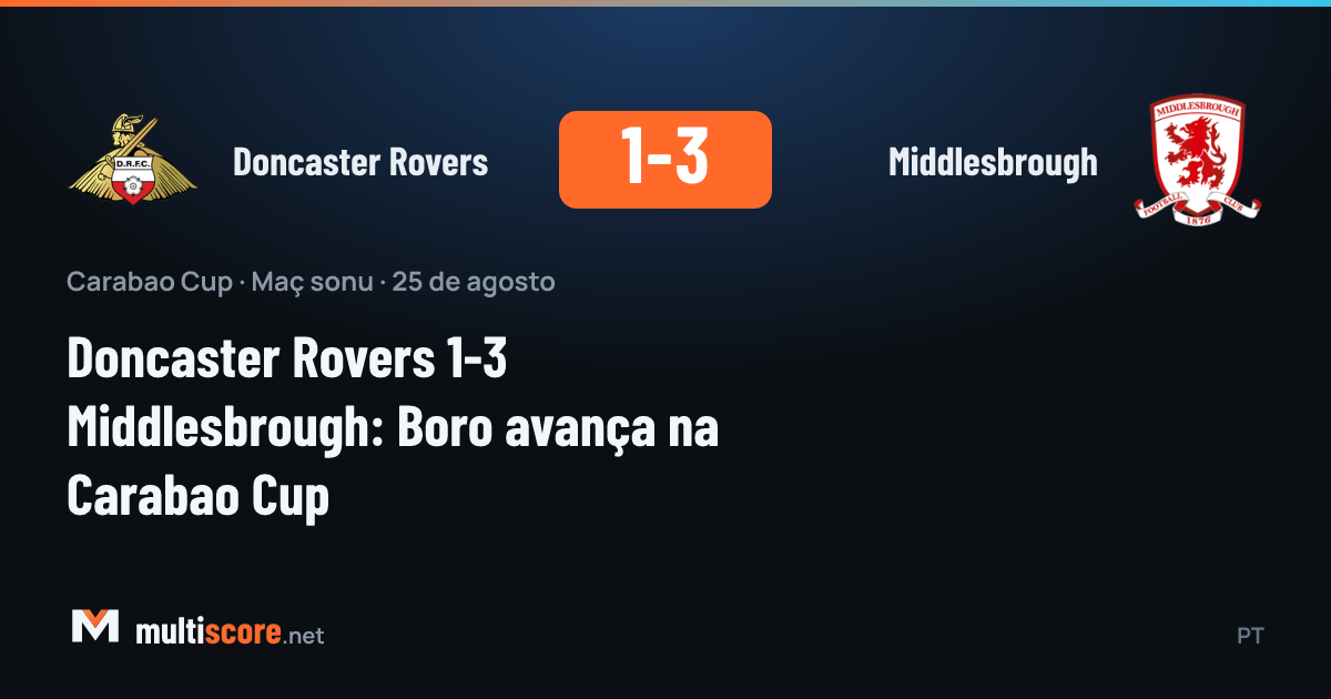 Doncaster Rovers - Middlesbrough Carabao Cup maçı