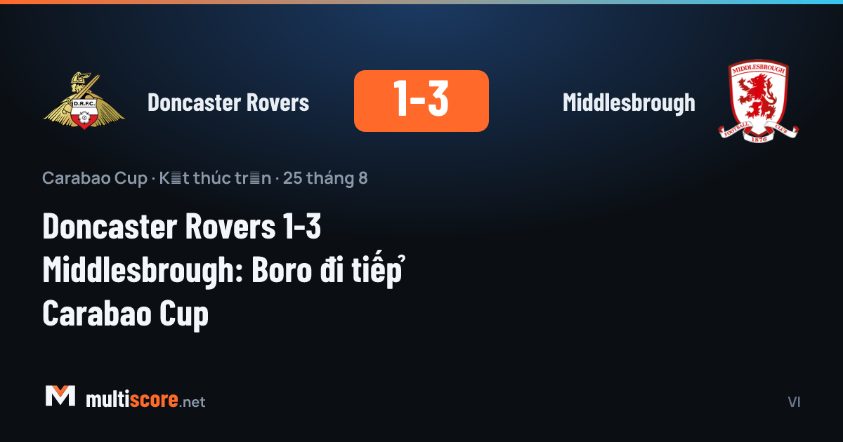 Doncaster Rovers - Middlesbrough Carabao Cup maçı