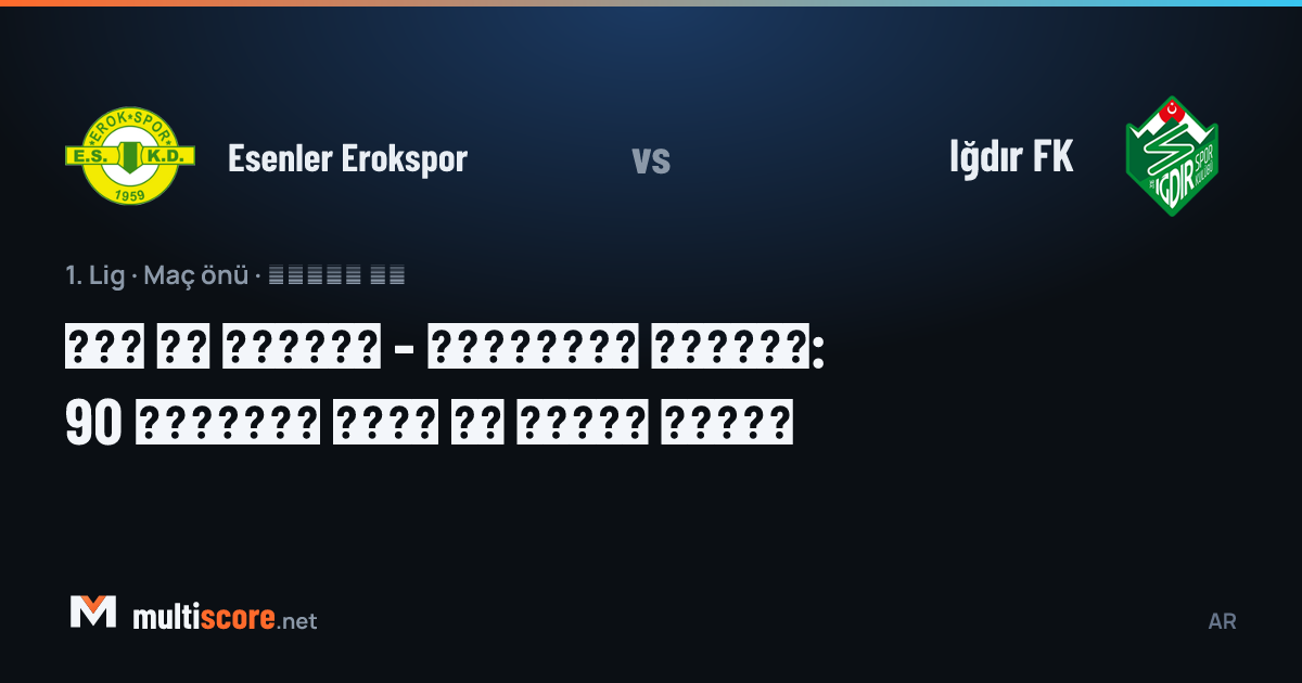 Esenler Erokspor - Iğdır FK maç öncesi