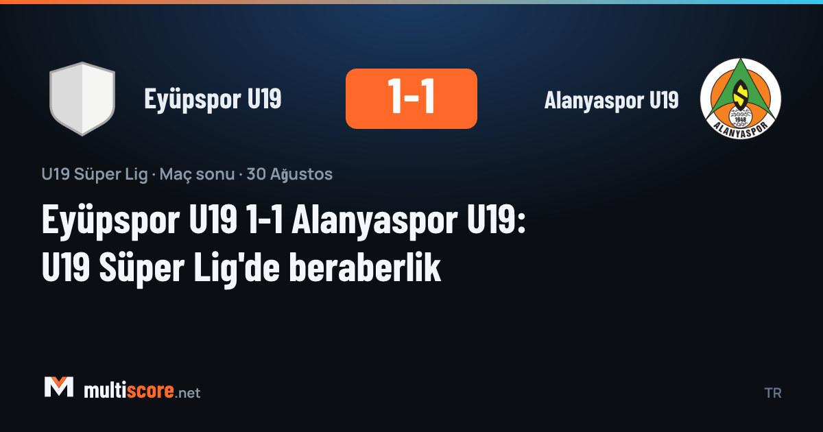 Eyüpspor U19 - Alanyaspor U19 U19 Süper Lig maçı