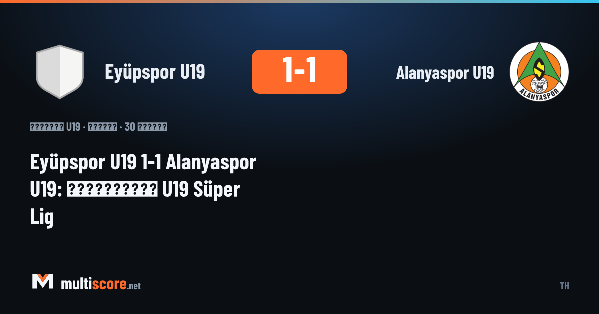 Eyüpspor U19 - Alanyaspor U19 U19 Süper Lig maçı