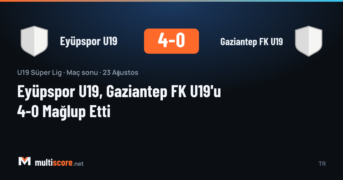Eyüpspor U19 ve Gaziantep FK U19 takımlarının U19 Süper Lig maçı