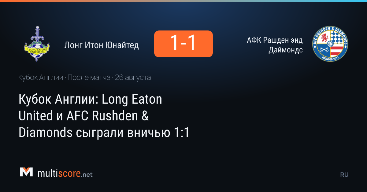 Long Eaton United FC - AFC Rushden & Diamonds