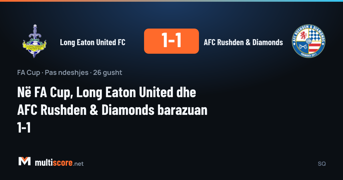 Long Eaton United FC - AFC Rushden & Diamonds