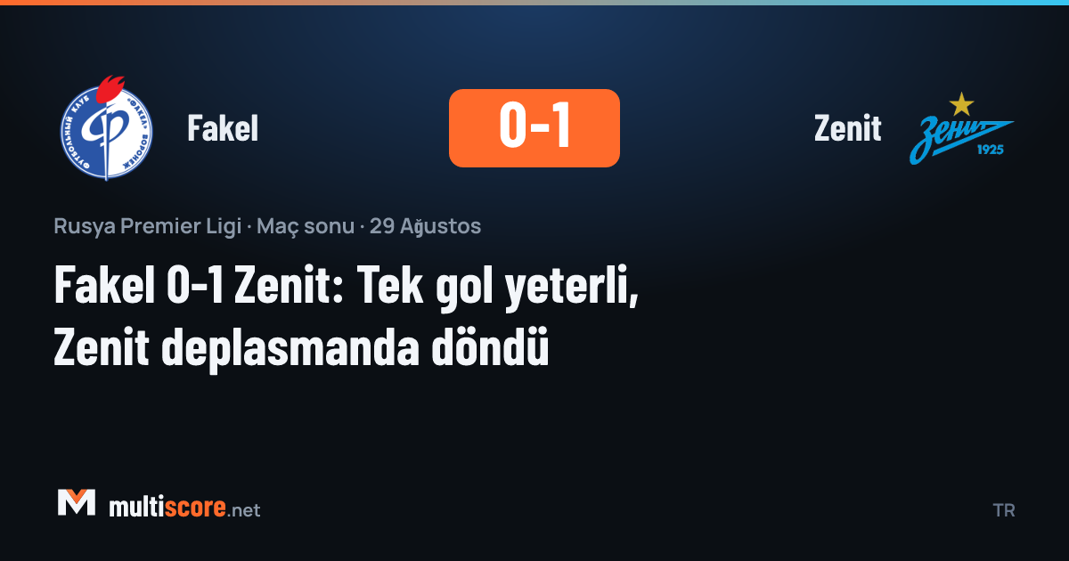 Fakel Zenit maçından görüntü